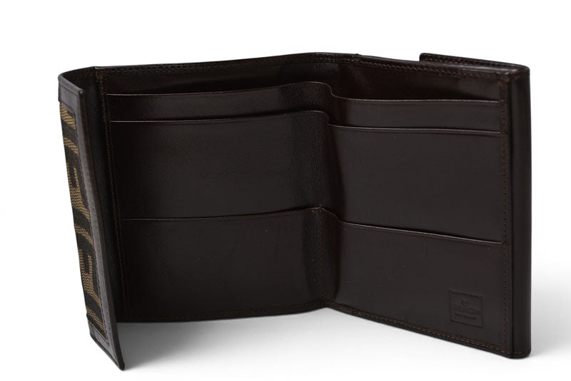 フェンディ 財布/三つ折り FENDI 折財布 ZUCCA/ズッカ柄 ブラウン【中古】