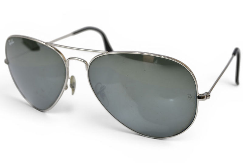 レイバン サングラス RayBan アイウェア アビエーター ラージメタル RB3025 181 62 AVIATOR LARGE METAL メンズ UVカット シルバー【中古】