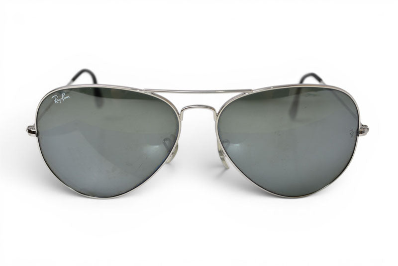 レイバン サングラス RayBan アイウェア アビエーター ラージメタル RB3025 181 62 AVIATOR LARGE METAL メンズ UVカット シルバー【中古】