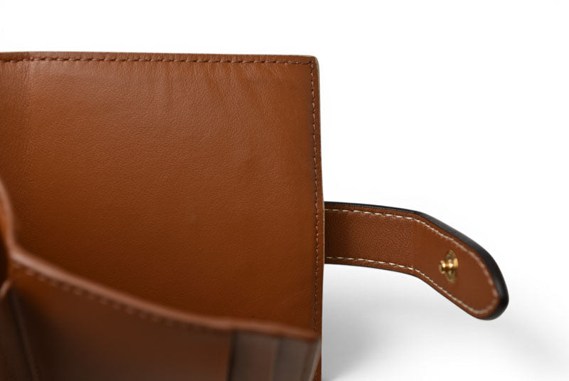 セリーヌ 財布/二つ折 CELINE ミニ財布 トリオンフ ストラップウォレット アイボリー/ブラウン【中古】