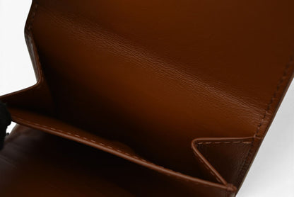 セリーヌ 財布/二つ折 CELINE ミニ財布 トリオンフ ストラップウォレット アイボリー/ブラウン【中古】
