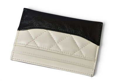 シャネル カードケース/名刺入れ CHANEL ガブリエル キルティング ラムスキン/カーフスキン ホワイト/ブラック【中古】