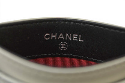 シャネル カードケース/名刺入れ CHANEL ガブリエル キルティング ラムスキン/カーフスキン ホワイト/ブラック【中古】