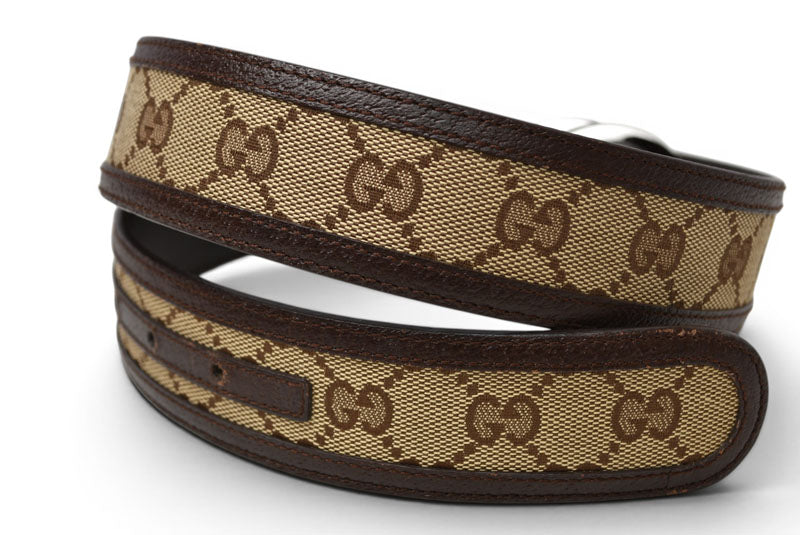 グッチ ベルト ユニセックス GUCCI GGバックル GGブラウン/ベージュ 114876 サイズ85 アパレル【中古】