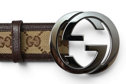 グッチ ベルト ユニセックス GUCCI GGバックル GGブラウン/ベージュ 114876 サイズ85 アパレル【中古】