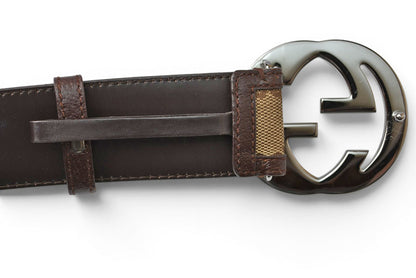 グッチ ベルト ユニセックス GUCCI GGバックル GGブラウン/ベージュ 114876 サイズ85 アパレル【中古】