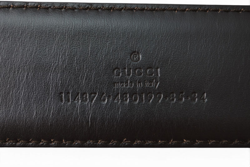 グッチ ベルト ユニセックス GUCCI GGバックル GGブラウン/ベージュ 114876 サイズ85 アパレル【中古】
