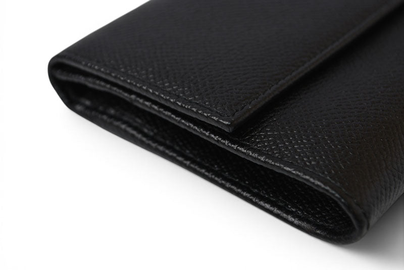ブルガリ クラシコ BVLGARI 二つ折り 長財布 グレインレザー ブラック シルバー金具 20911【中古】
