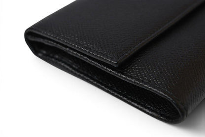 ブルガリ クラシコ BVLGARI 二つ折り 長財布 グレインレザー ブラック シルバー金具 20911【中古】
