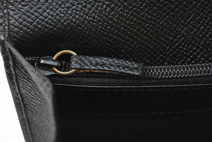ブルガリ クラシコ BVLGARI 二つ折り 長財布 グレインレザー ブラック シルバー金具 20911【中古】