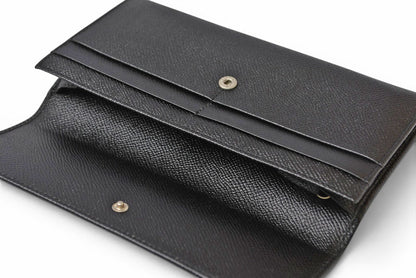 ブルガリ クラシコ BVLGARI 二つ折り 長財布 グレインレザー ブラック シルバー金具 20911【中古】