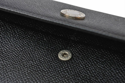 ブルガリ クラシコ BVLGARI 二つ折り 長財布 グレインレザー ブラック シルバー金具 20911【中古】