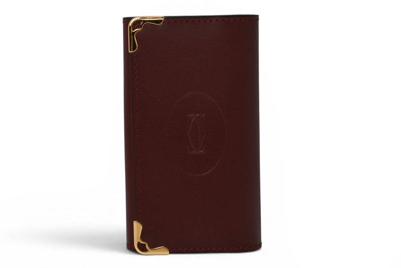 カルティエ キーケース/キーホルダー ヴィンテージ Cartier 6連 マスト ドゥ カルティエ ボルドー 2Cロゴ L300092 【中古】