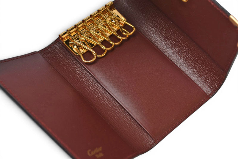 カルティエ キーケース/キーホルダー ヴィンテージ Cartier 6連 マスト ドゥ カルティエ ボルドー 2Cロゴ L300092 【中古】