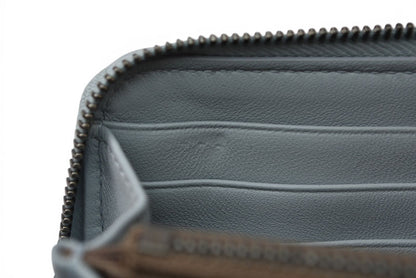 ボッテガヴェネタ 未使用 財布 BOTTEGA VENETA 長財布/ラウンドファスナー式 イントレチャート アイスブルー【中古】