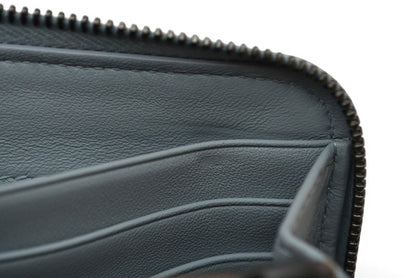 ボッテガヴェネタ 未使用 財布 BOTTEGA VENETA 長財布/ラウンドファスナー式 イントレチャート アイスブルー【中古】