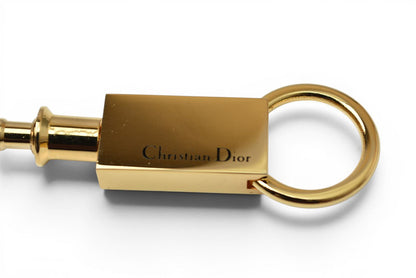 クリスチャンディオール キーホルダー/バッグチャーム/キーリング Christian Dior ロゴプレート ゴールド ヴィンテージ メンズ レディース【中古】