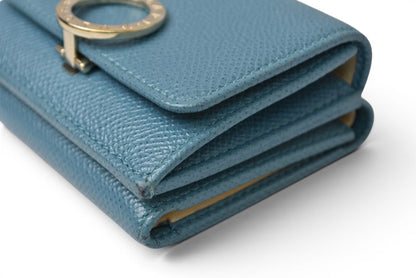 ブルガリ 財布 BVLGARI ブルガリブルガリ 三つ折り財布 コンパクトウォレット ターコイズブルー レザー【中古】