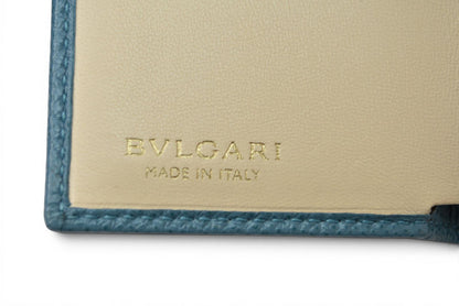 ブルガリ 財布 BVLGARI ブルガリブルガリ 三つ折り財布 コンパクトウォレット ターコイズブルー レザー【中古】
