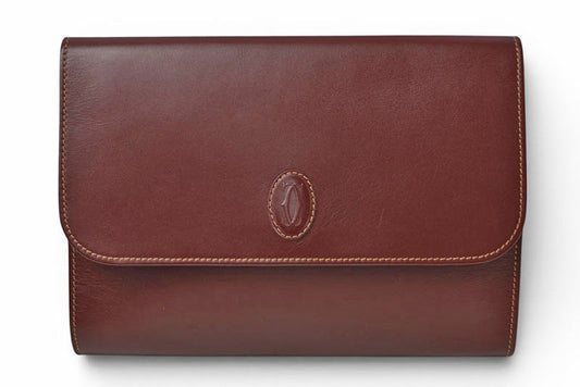 カルティエ クラッチバッグ Cartier マスト ドゥ カルティエ ヴィンテージ バッグ レザー ボルドー【中古】