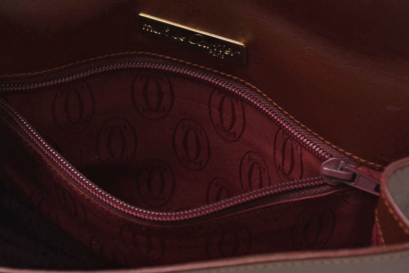 カルティエ クラッチバッグ Cartier マスト ドゥ カルティエ ヴィンテージ バッグ レザー ボルドー【中古】