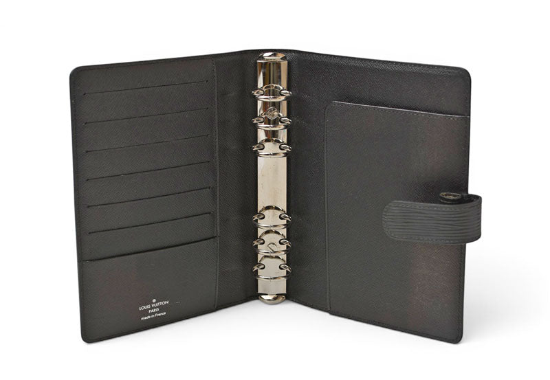 ルイヴィトン 手帳カバー/アジェンダ LOUIS VUITTON エピ ブラック アジェンダMM 6穴式 R20042【中古】