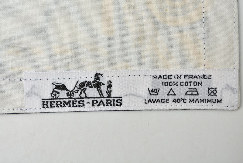 エルメス HERMES 未使用 テーブルリネン/ランチョンマット/キッチンクロス クラシック帆船 ヴィンテージ ブルーマルチ【中古】