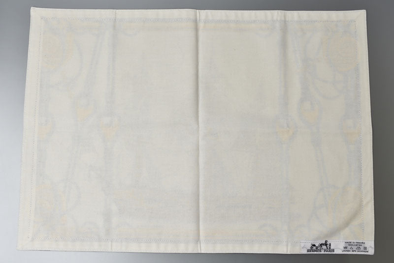 エルメス HERMES 未使用 テーブルリネン/ランチョンマット/キッチンクロス クラシック帆船 ヴィンテージ ブルーマルチ【中古】