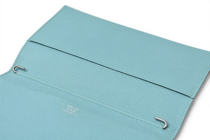 エルメス アジェンダ/手帳カバー/ダイアリー HERMES ノートブックカバー ヴォーエプソン/ライトブルー T刻印【中古】