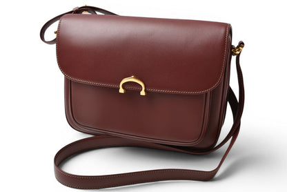 カルティエ ショルダーバッグ ヴィンテージ 2way Cartier マスト ドゥカルティエ フラップ レザー ボルドー レディース【中古】