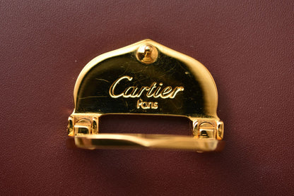 カルティエ ショルダーバッグ ヴィンテージ 2way Cartier マスト ドゥカルティエ フラップ レザー ボルドー レディース【中古】