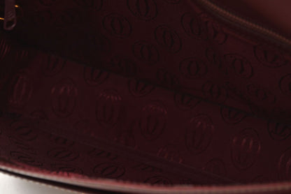 カルティエ ショルダーバッグ ヴィンテージ 2way Cartier マスト ドゥカルティエ フラップ レザー ボルドー レディース【中古】