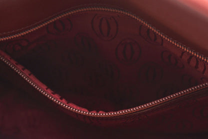 カルティエ ショルダーバッグ ヴィンテージ 2way Cartier マスト ドゥカルティエ フラップ レザー ボルドー レディース【中古】