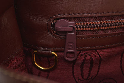 カルティエ ショルダーバッグ ヴィンテージ 2way Cartier マスト ドゥカルティエ フラップ レザー ボルドー レディース【中古】