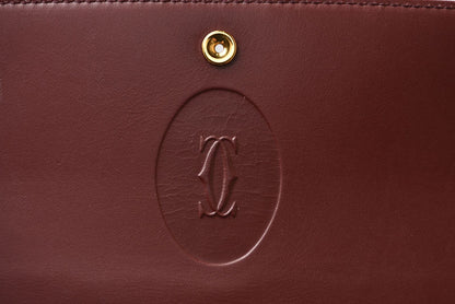 カルティエ ショルダーバッグ ヴィンテージ 2way Cartier マスト ドゥカルティエ フラップ レザー ボルドー レディース【中古】