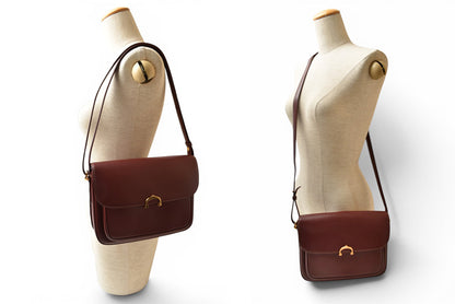 カルティエ ショルダーバッグ ヴィンテージ 2way Cartier マスト ドゥカルティエ フラップ レザー ボルドー レディース【中古】