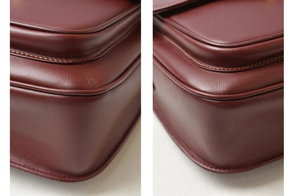 カルティエ ショルダーバッグ ヴィンテージ 2way Cartier マスト ドゥカルティエ フラップ レザー ボルドー レディース【中古】