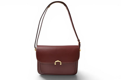 カルティエ ショルダーバッグ ヴィンテージ 2way Cartier マスト ドゥカルティエ フラップ レザー ボルドー レディース【中古】