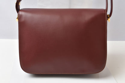 カルティエ ショルダーバッグ ヴィンテージ 2way Cartier マスト ドゥカルティエ フラップ レザー ボルドー レディース【中古】