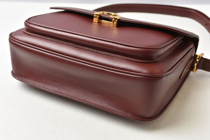 カルティエ ショルダーバッグ ヴィンテージ 2way Cartier マスト ドゥカルティエ フラップ レザー ボルドー レディース【中古】