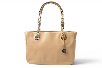 ブルガリ トートバッグ BVLGARI モネーテ レザー チェーントートバッグ ベージュ レディース【中古】