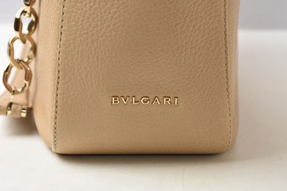 ブルガリ トートバッグ BVLGARI モネーテ レザー チェーントートバッグ ベージュ レディース【中古】