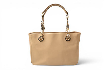 ブルガリ トートバッグ BVLGARI モネーテ レザー チェーントートバッグ ベージュ レディース【中古】