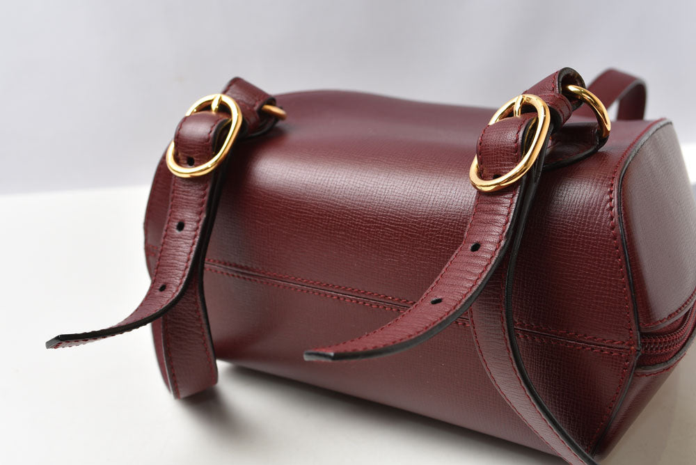 カルティエ バックパック/ュックサック ヴィンテージ Cartier マスト ドゥ カルティエ バッグ レザー ボルドー【中古】