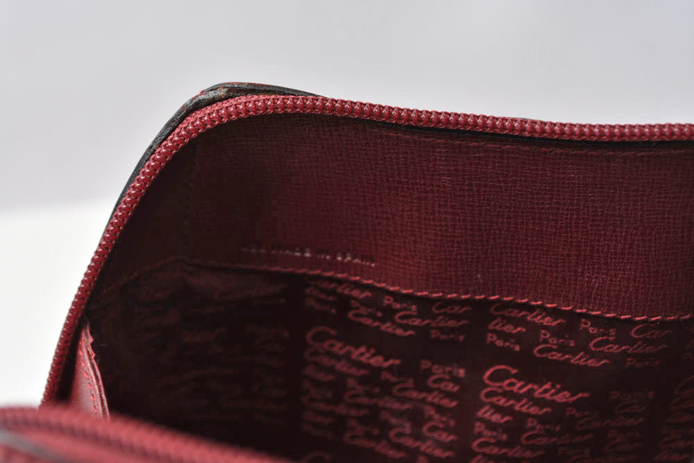 カルティエ バックパック/ュックサック ヴィンテージ Cartier マスト ドゥ カルティエ バッグ レザー ボルドー【中古】
