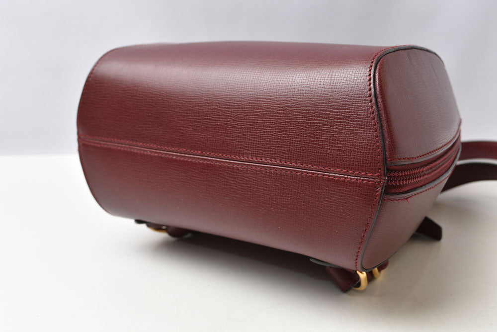 カルティエ バックパック/ュックサック ヴィンテージ Cartier マスト ドゥ カルティエ バッグ レザー ボルドー【中古】