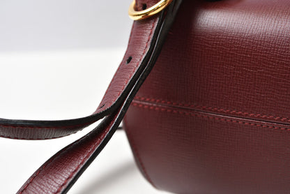 カルティエ バックパック/ュックサック ヴィンテージ Cartier マスト ドゥ カルティエ バッグ レザー ボルドー【中古】