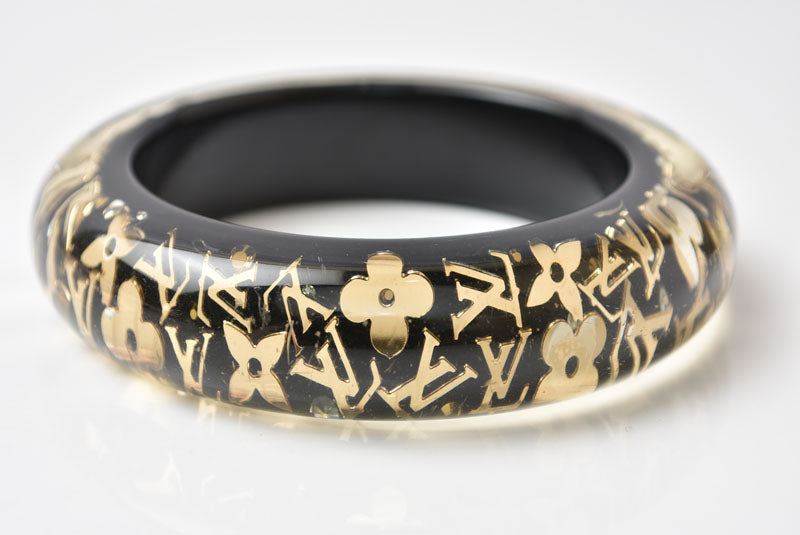 ルイヴィトン バングル/ブレスレット LOUIS VUITTON ブラスレ・アンクルージョンGM M65301 ブラック/ゴールド レディース【中古】