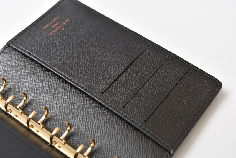 ルイヴィトン システム手帳カバー/アジェンダ LOUIS VUITTON アジェンダPM エピ ブラック R20052【中古】