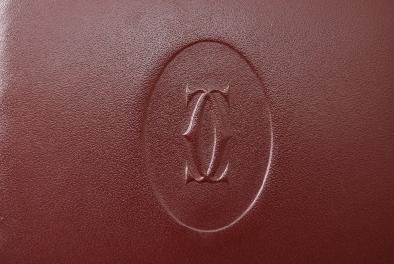 カルティエ コインケース Cartier スクエア コインパース マスト ドゥ カルティエ ボルドー【中古】